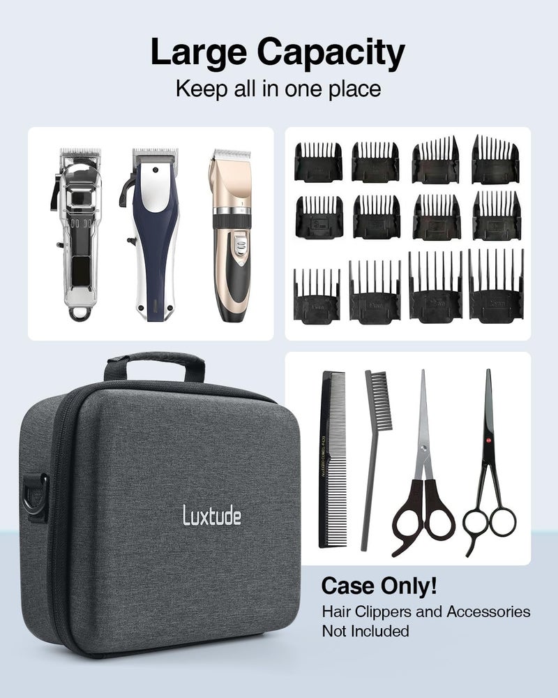 Luxtude Large Barber Case, Hard Barber Bags for Clippers and Supplies, Travel Hair Clipper Case, Clipper and Trimmer Cases with Shoulder Strap, Easy Carrying - Image 2